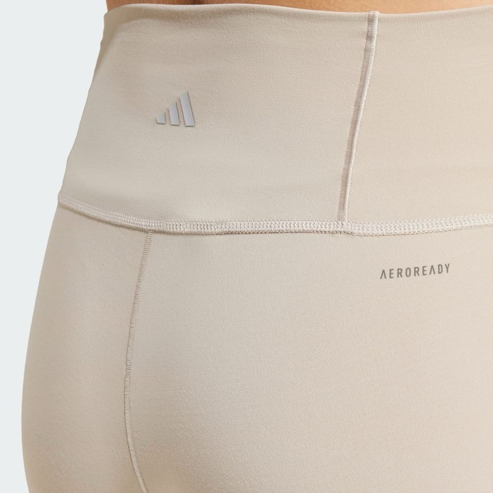 ✨ Adidas AEROREADY High Rise Leggings Beige Size S - Picture 2 of 13